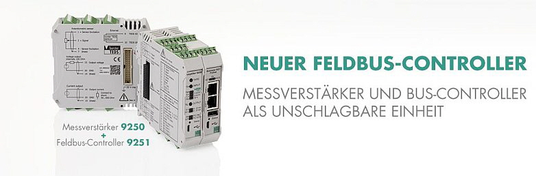 MTS - Feldbus-Controller 9251 vereint zusammen mit dem Messverstärker 9250 MTS - Feldbus-Controller 9251 vereint zusammen mit dem Messverstärker 9250